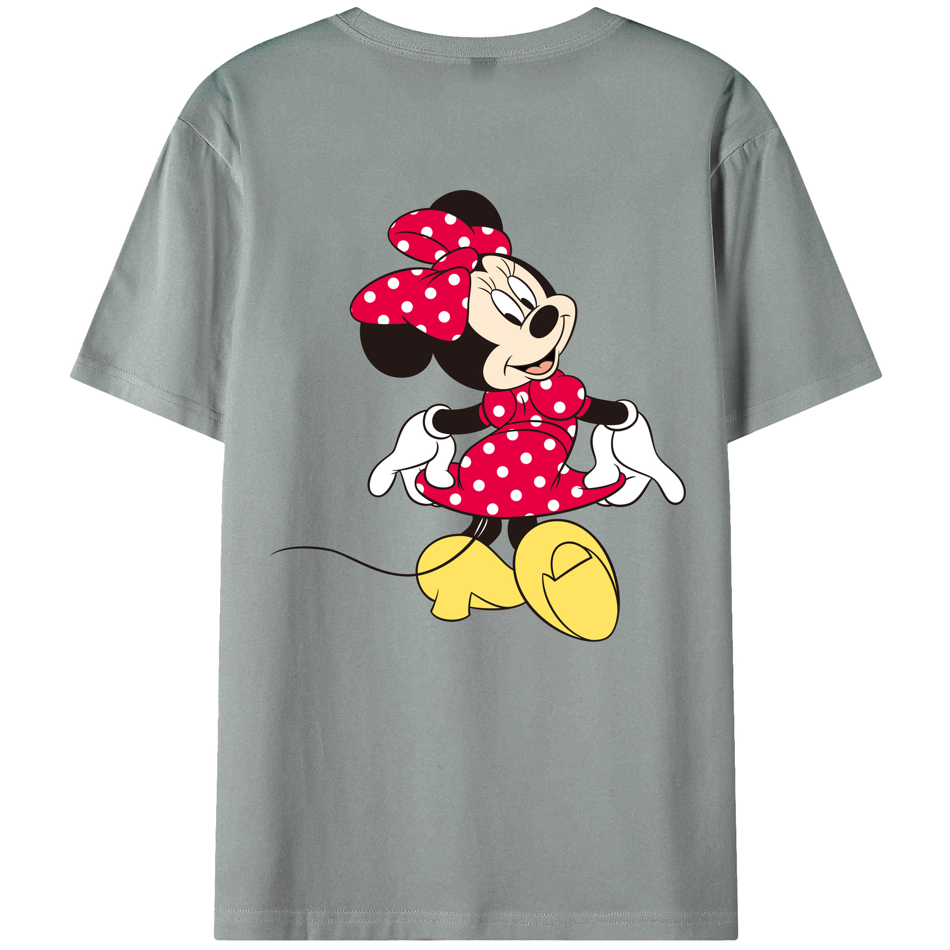 ミッキーマウス Mickey Mouse 綿100％ メンズ半袖Tシャツ（バックプリント） 通気性
